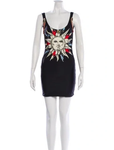 Pre-owned Fausto Puglisi Printed Mini Dress In Gray