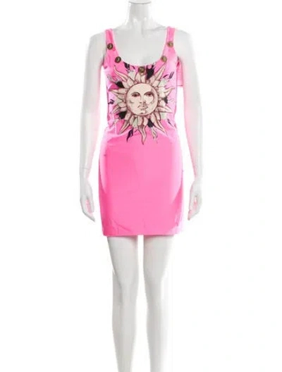 Pre-owned Fausto Puglisi Printed Mini Dress W/ Tags In Pink