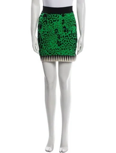 Pre-owned Fausto Puglisi Printed Mini Skirt In Green