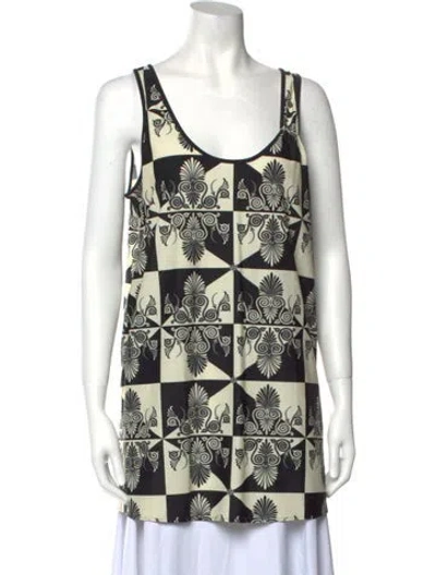 Pre-owned Fausto Puglisi Printed Scoop Neck Tunic In Neutral