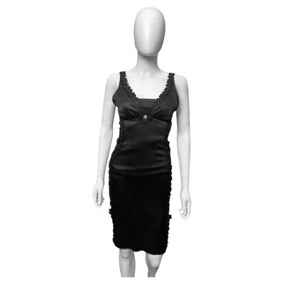Pre-owned Fausto Puglisi Roberto Cavalli By  S/s 2021 Floral Black Silk Dress