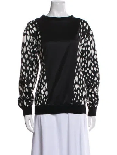 Pre-owned Fausto Puglisi Silk Animal Print Sweatshirt In Black