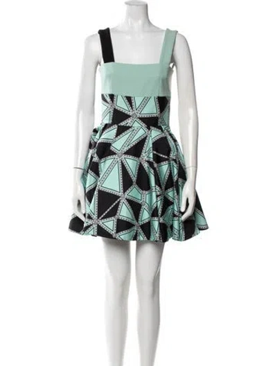 Pre-owned Fausto Puglisi Silk Mini Dress In Green