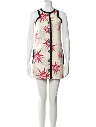 Pre-owned Fausto Puglisi Silk Mini Dress In Neutrals