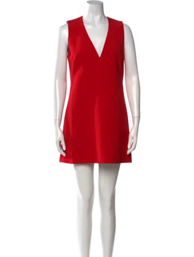 Pre-owned Fausto Puglisi Silk Mini Dress In Red