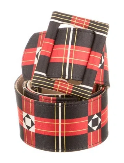 Pre-owned Fausto Puglisi Silk Waist Belt In Red