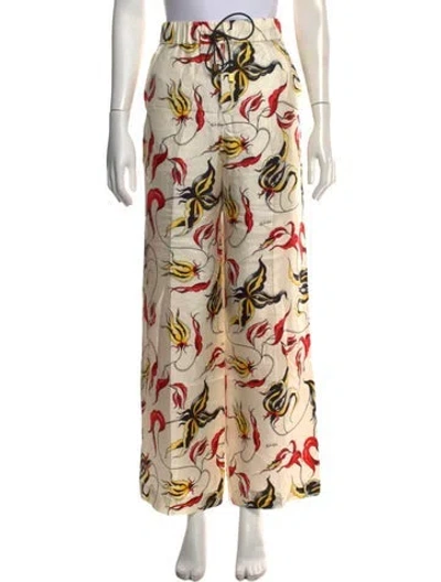 Pre-owned Fausto Puglisi Silk Wide Leg Pants In Multicolor