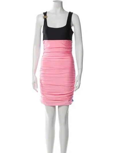 Pre-owned Fausto Puglisi Square Neckline Mini Dress W/ Tags In Pink
