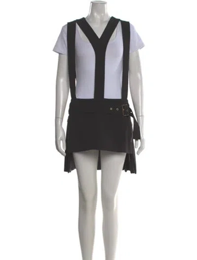 Pre-owned Fausto Puglisi V-neck Mini Dress In Gray