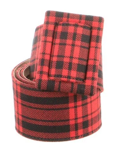 Pre-owned Fausto Puglisi Wide Canvas Waist Belt In Red