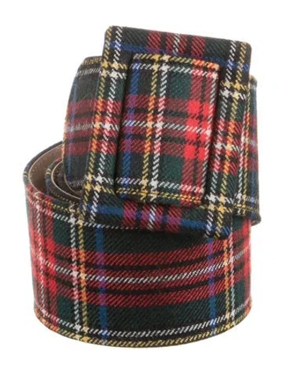 Pre-owned Fausto Puglisi Wide Virgin Wool Waist Belt In Red