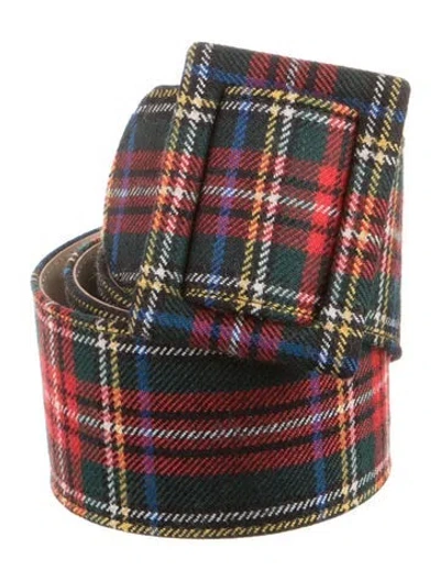Pre-owned Fausto Puglisi Wide Virgin Wool Waist Belt In Red