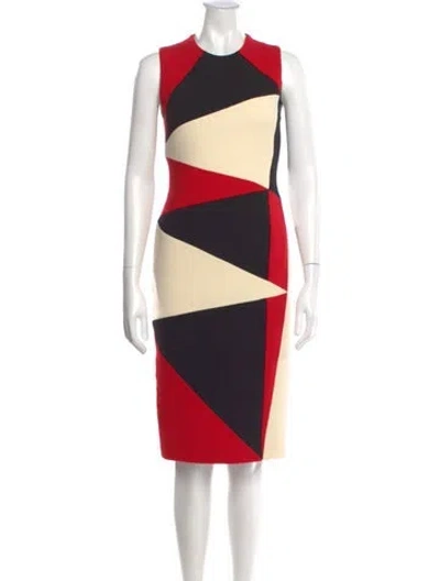Pre-owned Fausto Puglisi Wool Midi Length Dress In Red