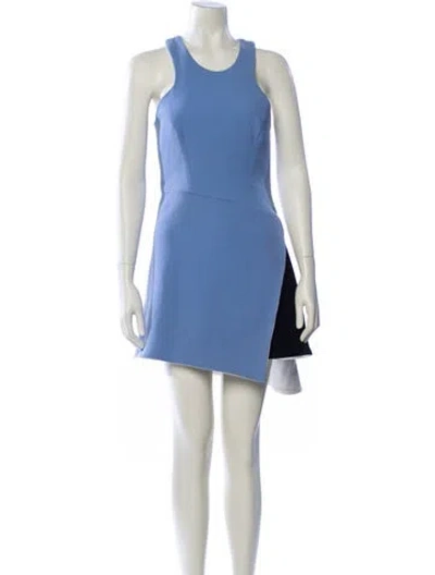 Pre-owned Fausto Puglisi Wool Mini Dress In Blue