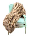 FAUX ADDICT FAUX ADDICT IVORY PANTHER FAUX FUR THROW
