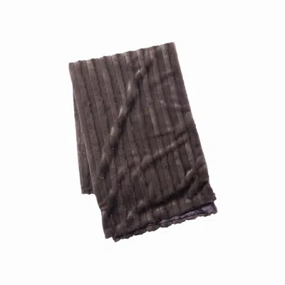 Faux Addict Luxury Chinchilla Stripe Faux Fur Oversized Throw In Brown