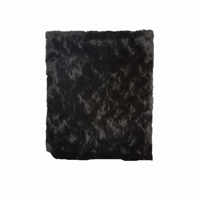 Faux Addict Luxury Faux Fur Oversized Throw In Black