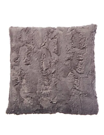 Faux Addict Luxury Faux Fur Pillow In Gray