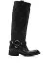 Fauzian Jeunesse 35mm O-ring Biker Boots In Black
