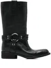 Fauzian Jeunesse 40mm Studded Biker Boots In Black
