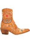 Fauzian Jeunesse Embroidered Leather Cowboy Boots In Brown
