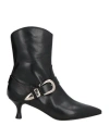 Fauzian Jeunesse Woman Ankle Boots Black Size 7.5 Leather In Black