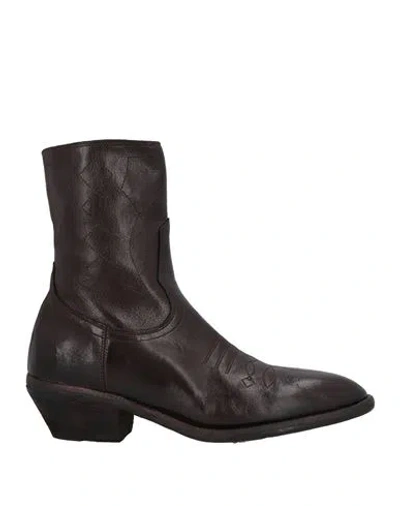 Fauzian Jeunesse Woman Ankle Boots Dark Brown Size 8 Leather