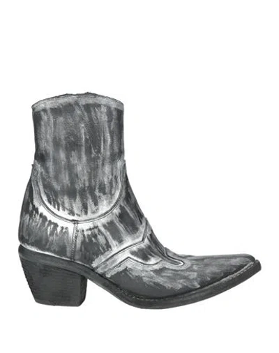 Fauzian Jeunesse Woman Ankle Boots Gunmetal Size 9.5 Leather In Multi