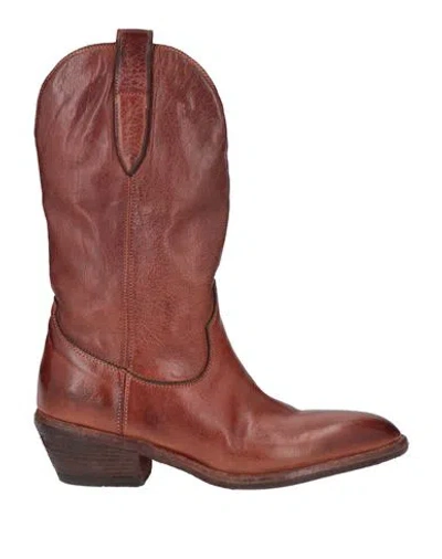 Fauzian Jeunesse Woman Boot Tan Size 6 Leather In Brown