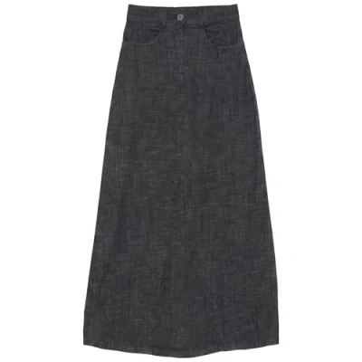 Faves Mineral Wash Godet Panel Front Zip Maxi Skirt In Animal Print