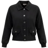 Faves Smocked Button-front Raglan Bomber Jacket In Black