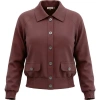 Faves Smocked Button-front Raglan Bomber Jacket In Burgundy