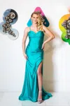 Faviana 11013 Formal Long Fitted Evening Prom Dress In Blue