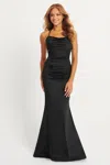 Faviana 11043 Lace Corset Long Formal Fitted Prom Dress In Black