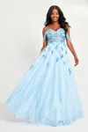Faviana 11059 A Line Long Sequin Lace Formal Prom Dress In Multi