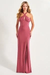 Faviana 11065 Long Fitted Formal Slit Corset Prom Dress In Pink