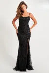 Faviana 11075 Formal Long Beaded Prom Dress In Black