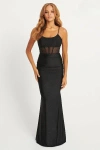 Faviana 11079 Long Formal Ruched Prom Mermaid Dress In Black