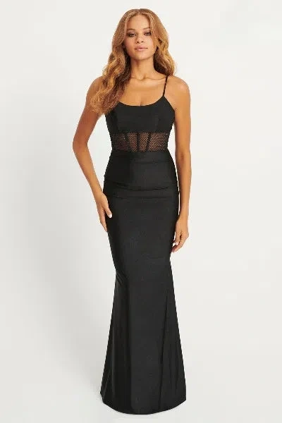 Faviana 11079 Long Formal Ruched Prom Mermaid Dress In Black