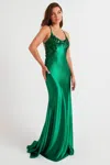 Faviana 11247 Long Formal Beaded Prom Evening Dress In Green