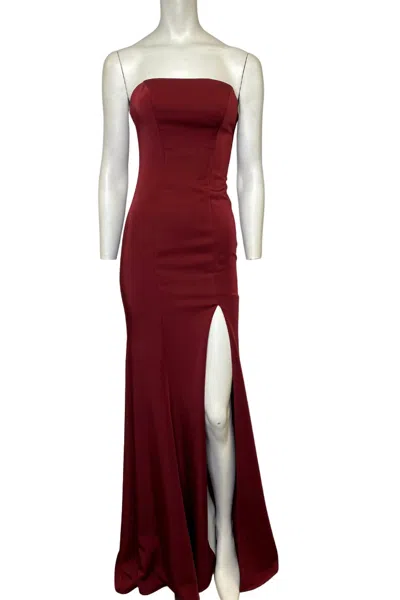 Faviana Classic Evening Gown In Wine In Red