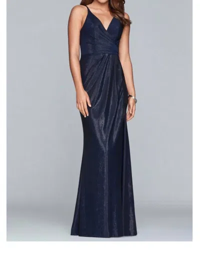 Faviana Evening Gown In Platinum In Blue