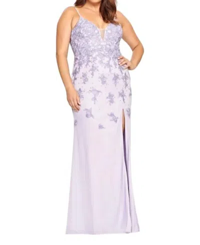 Faviana Lace Tulle Gown In Periwinkle In Blue