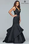 Faviana S10242 Long Beaded Layered Prom Formal Dress In Blue