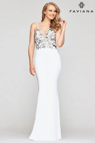 Faviana S10475 Long Formal Fitted Prom Dress