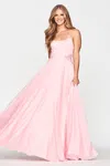 Faviana S10688 Glitter Long Formal A Line Prom Dress In Pink