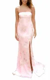 Faviana Sequin Strapless Floral Gown In Light Pink In Pink