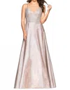 Faviana Shimmery Evening Gown In Copper In Multi