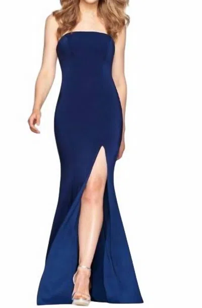 Faviana Strapless Evening Gown In Wine In Pink