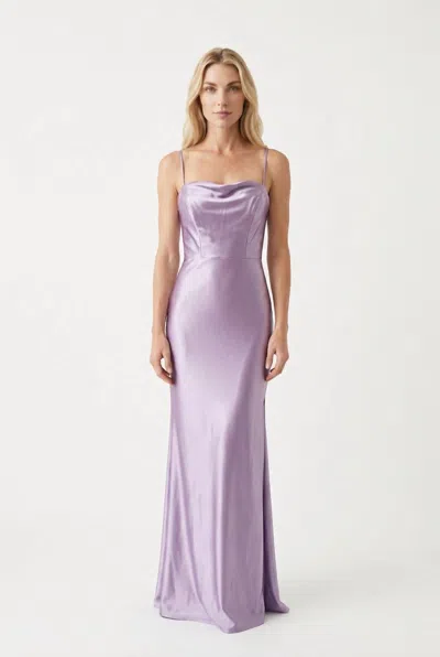 Faviana Women's Cowl Neck Maxi Dress In Lilac In Purple